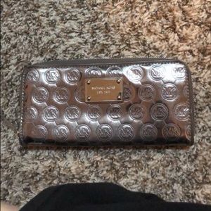 Authentic Michael Kors metallic silver wallet